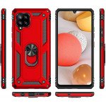 Wholesale Tech Armor Ring Stand Grip Case with Metal Plate for Samsung Galaxy A42 5G (Red)